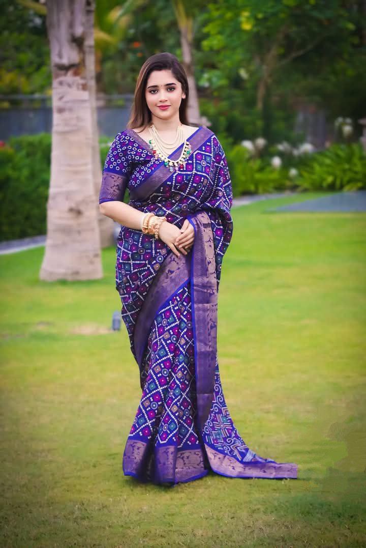 Half Silk Saree with Blouse Piece ছবি 4