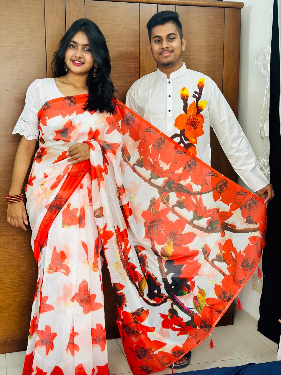 Sharee Panjabi Couple with Blouse Piece ছবি 4