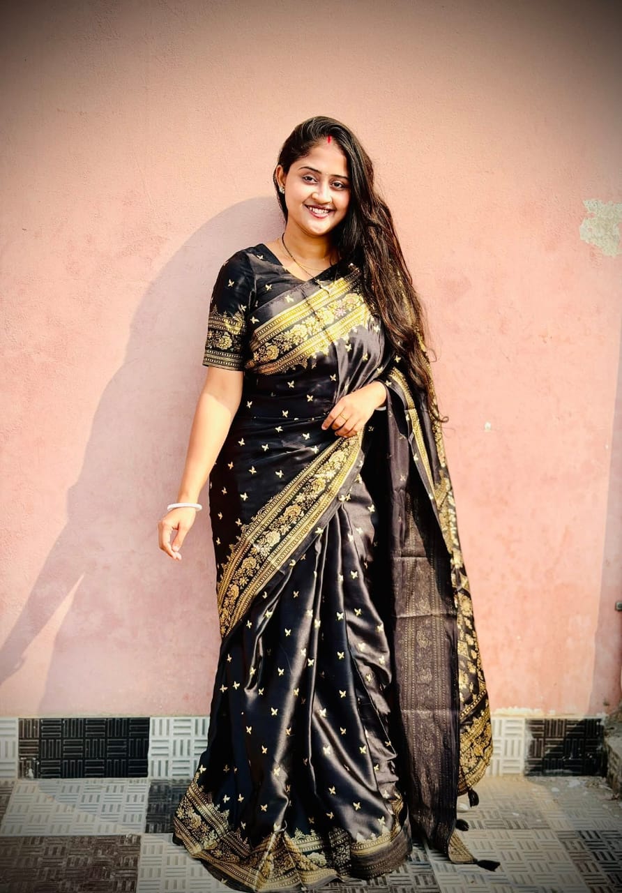 Japani Silk Sharee with Blouse Piece ছবি 4