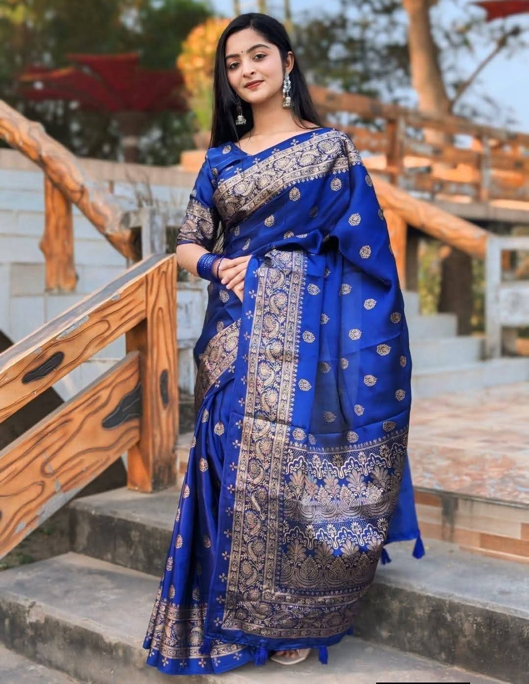 Japani Silk Sharee with Blouse Piece ছবি 5