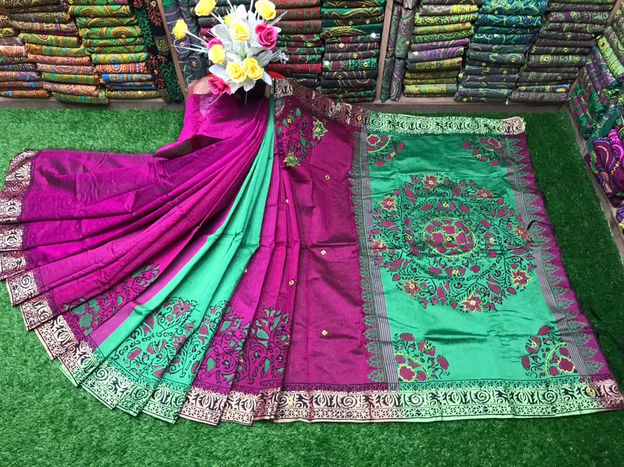 এমব্রয়ডাড়ী ধুপিয়ানসিল্ক শাড়ী