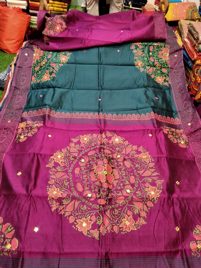 এমব্রয়ডাড়ী ধুপিয়ানসিল্ক শাড়ী ছবি 7