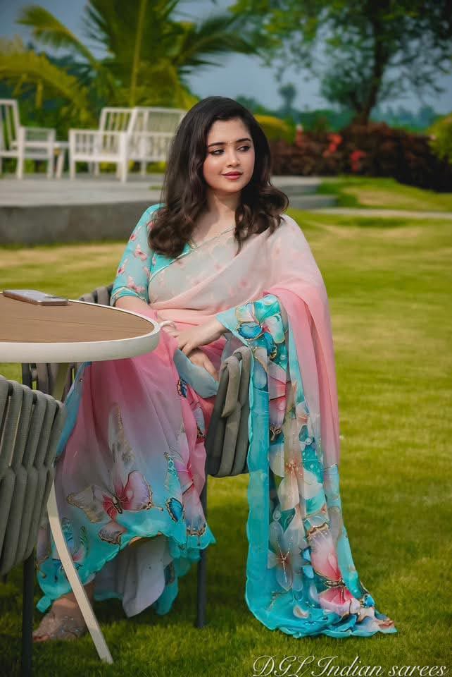 Digital Print sharee with blause pcs ছবি 5