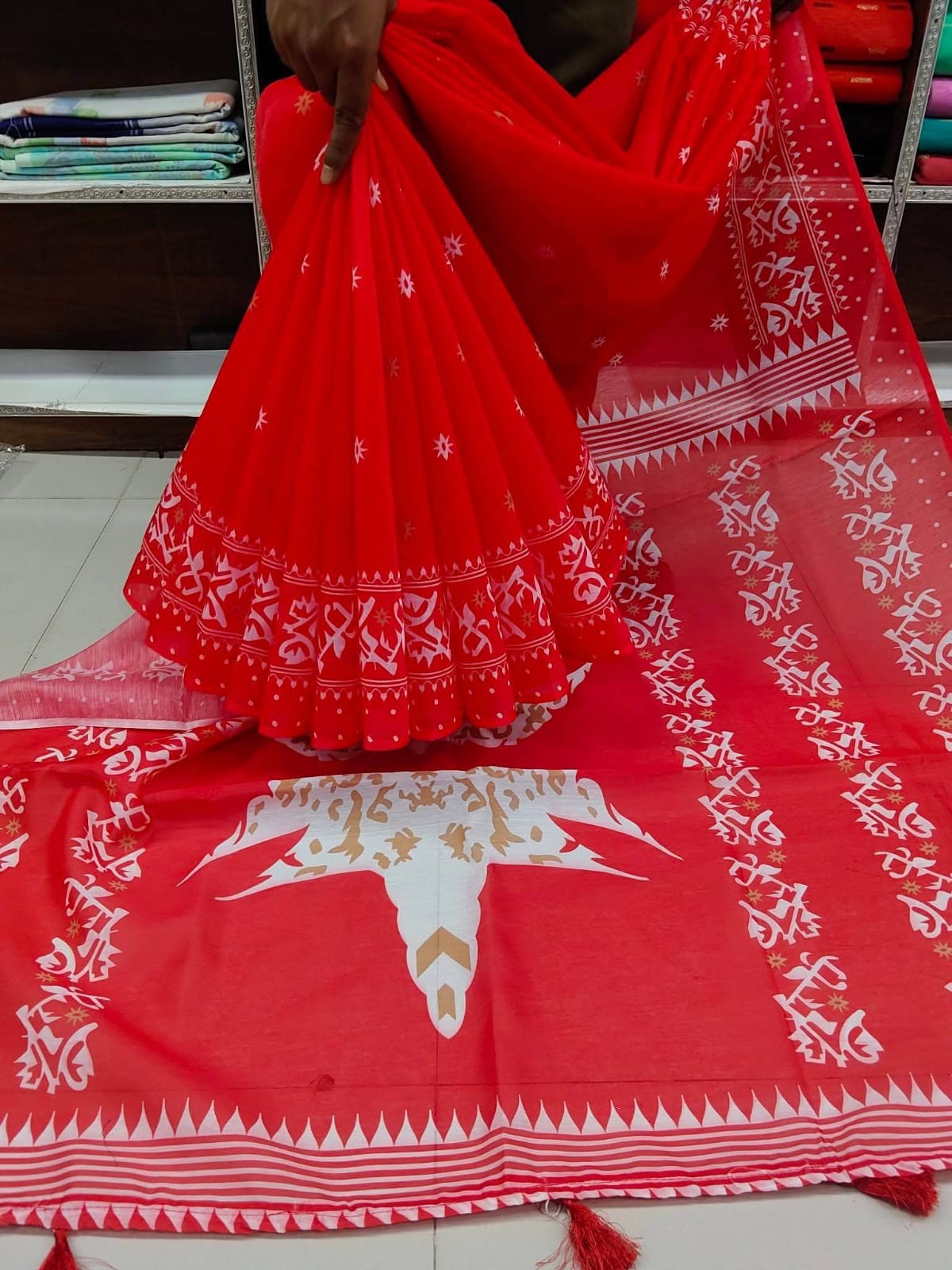 Chanderi silk sharee with blause pcs