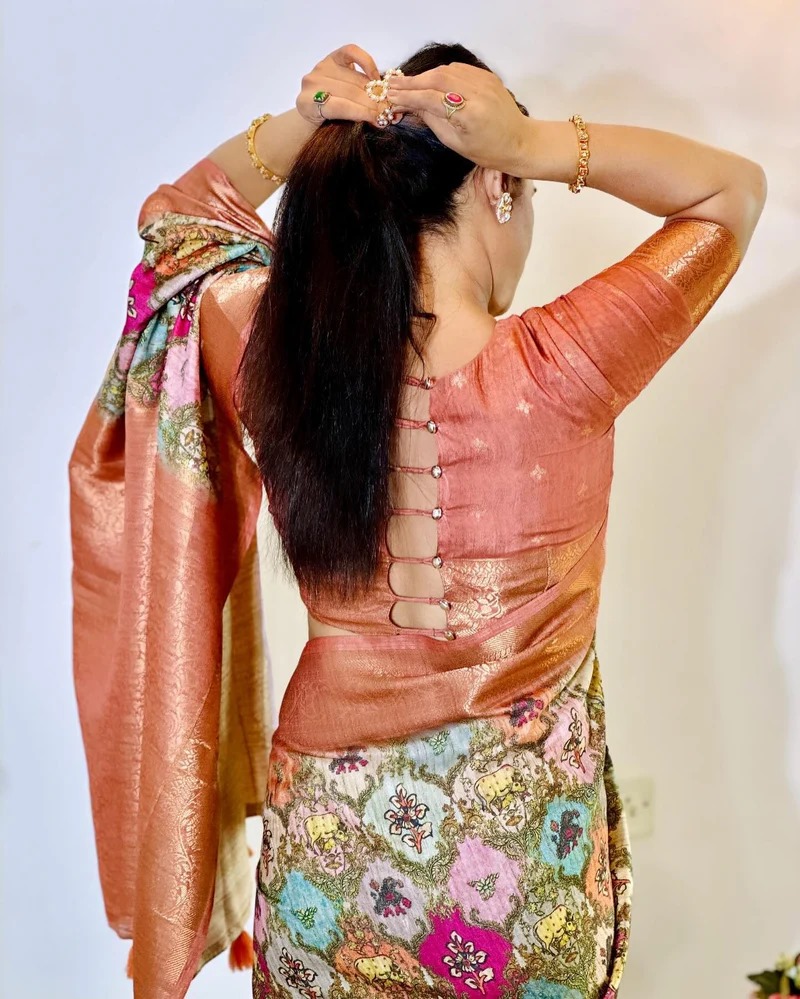 Premium Parsha Sharee with Blouse Piece ছবি 7