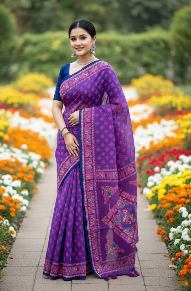 Premium Silk Boutique Skin Print Shari ছবি 15