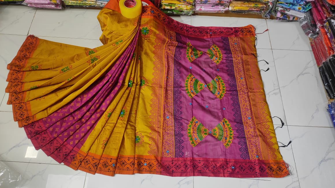 এমব্রয়ডাড়ী ধুপিয়ানসিল্ক শাড়ী ছবি 7