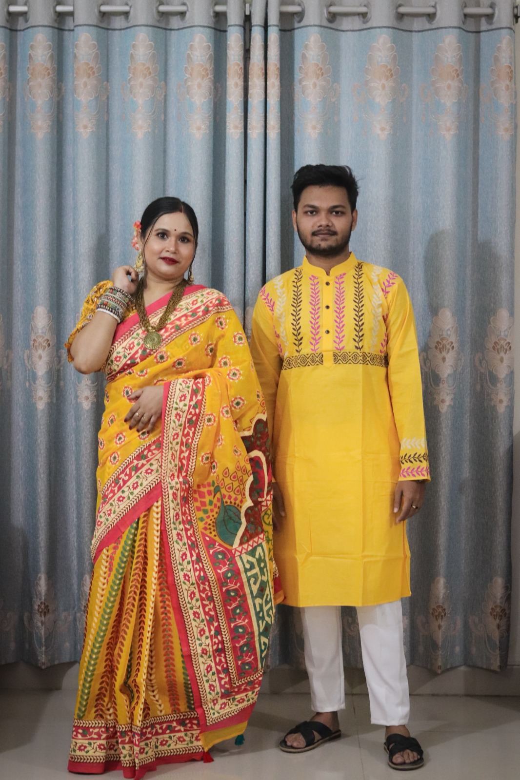 Sharee Panjabi Couple Set (No Blouse Piece) ছবি 5