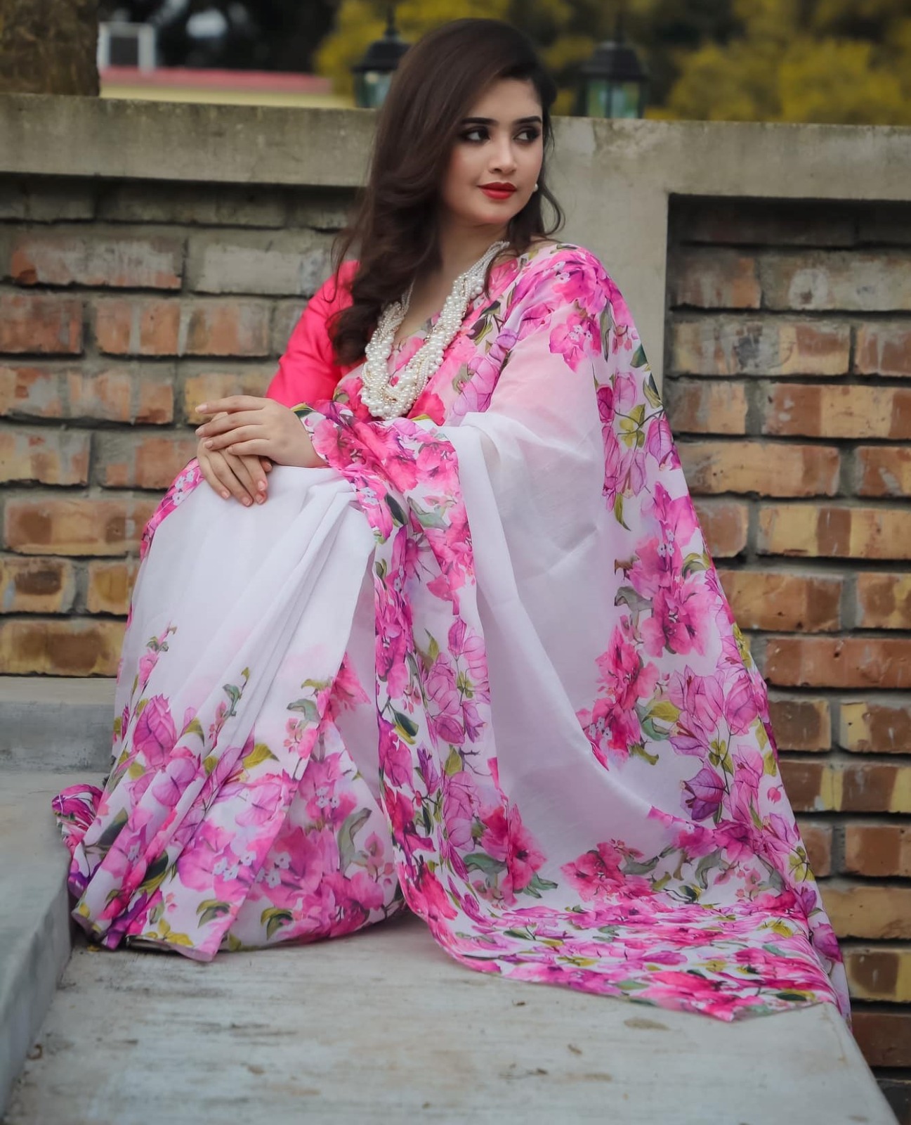 চান্দুরি সিল্ক শাড়ি ব্লাউজ সহ