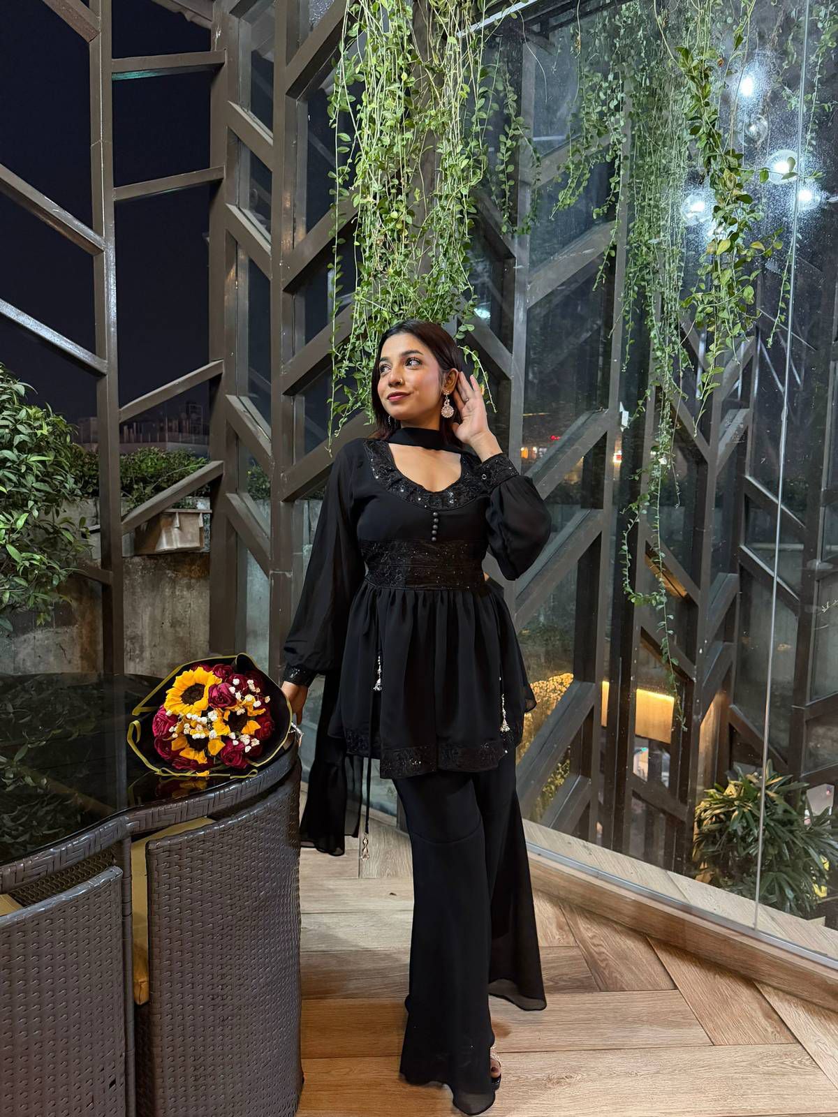 Georgette Sequence Three Piece