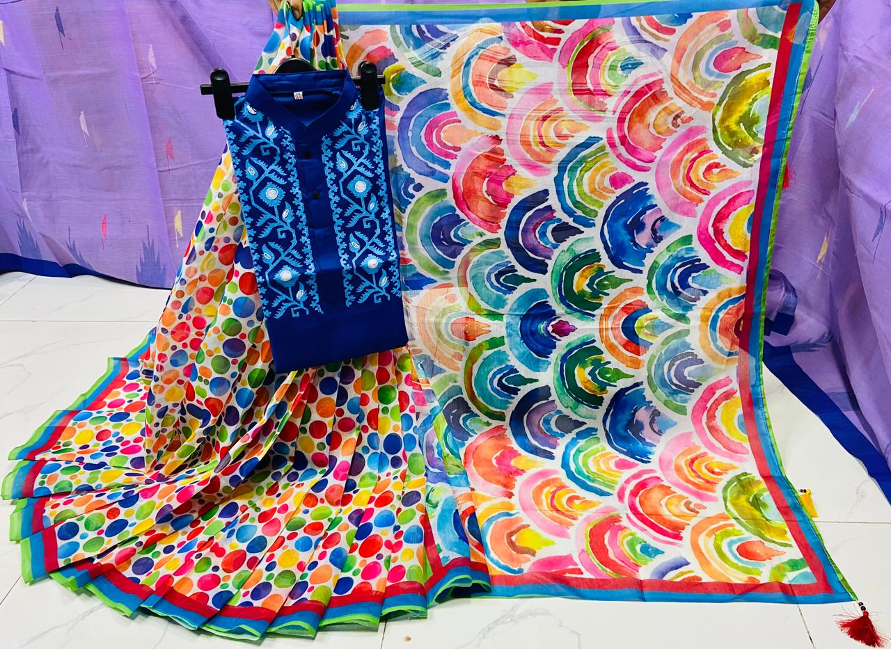 Sharee Panjabi Couple with Blouse Piece ছবি 11