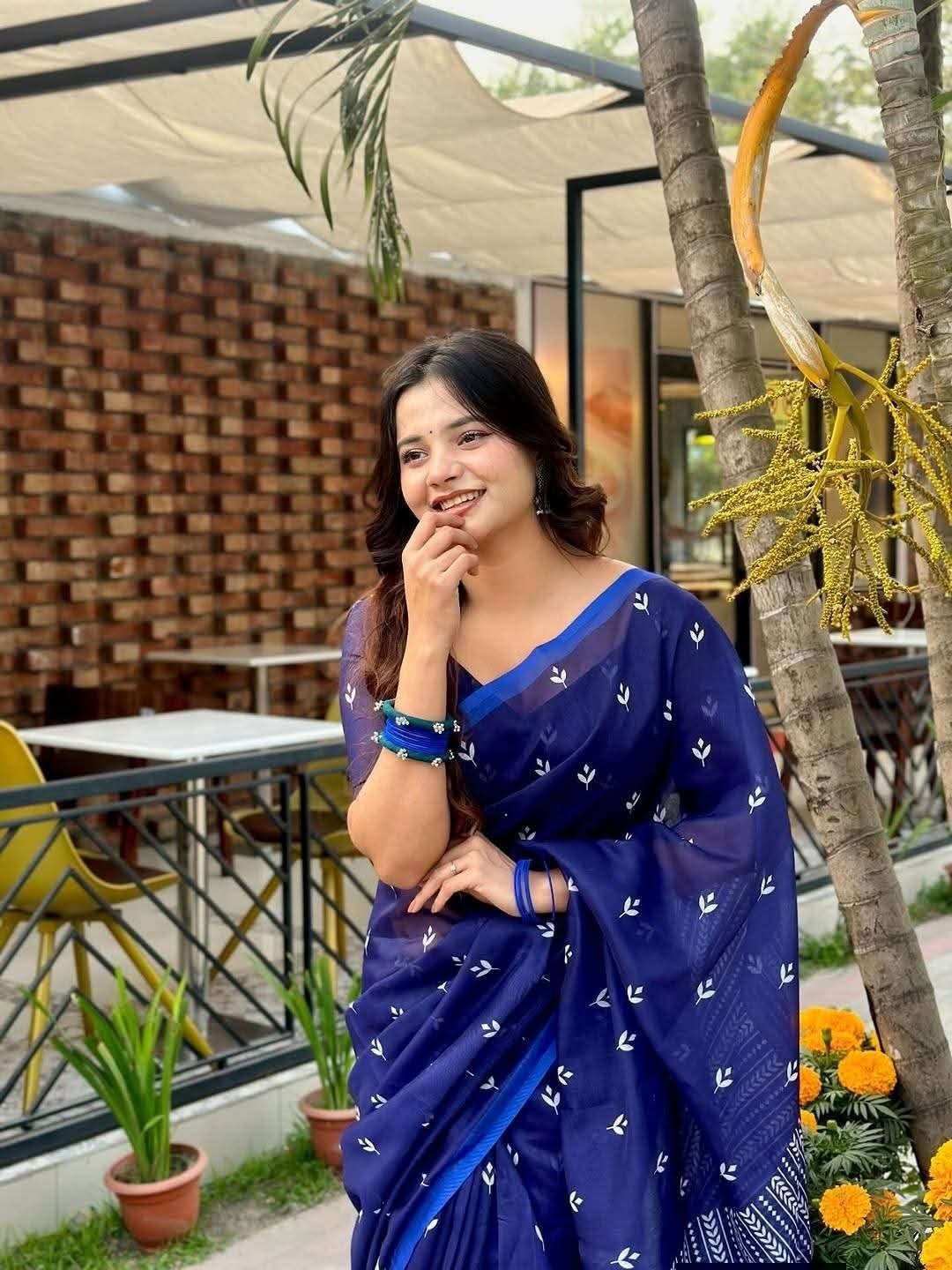 Chanderi silk sharee with blause pcs