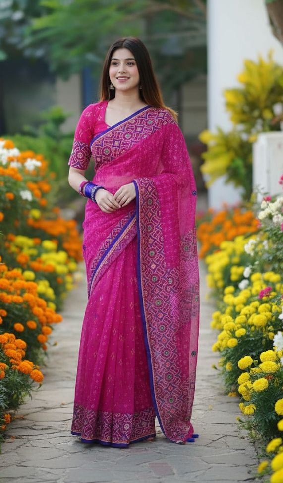 Premium Silk Boutique Skin Print Shari ছবি 20
