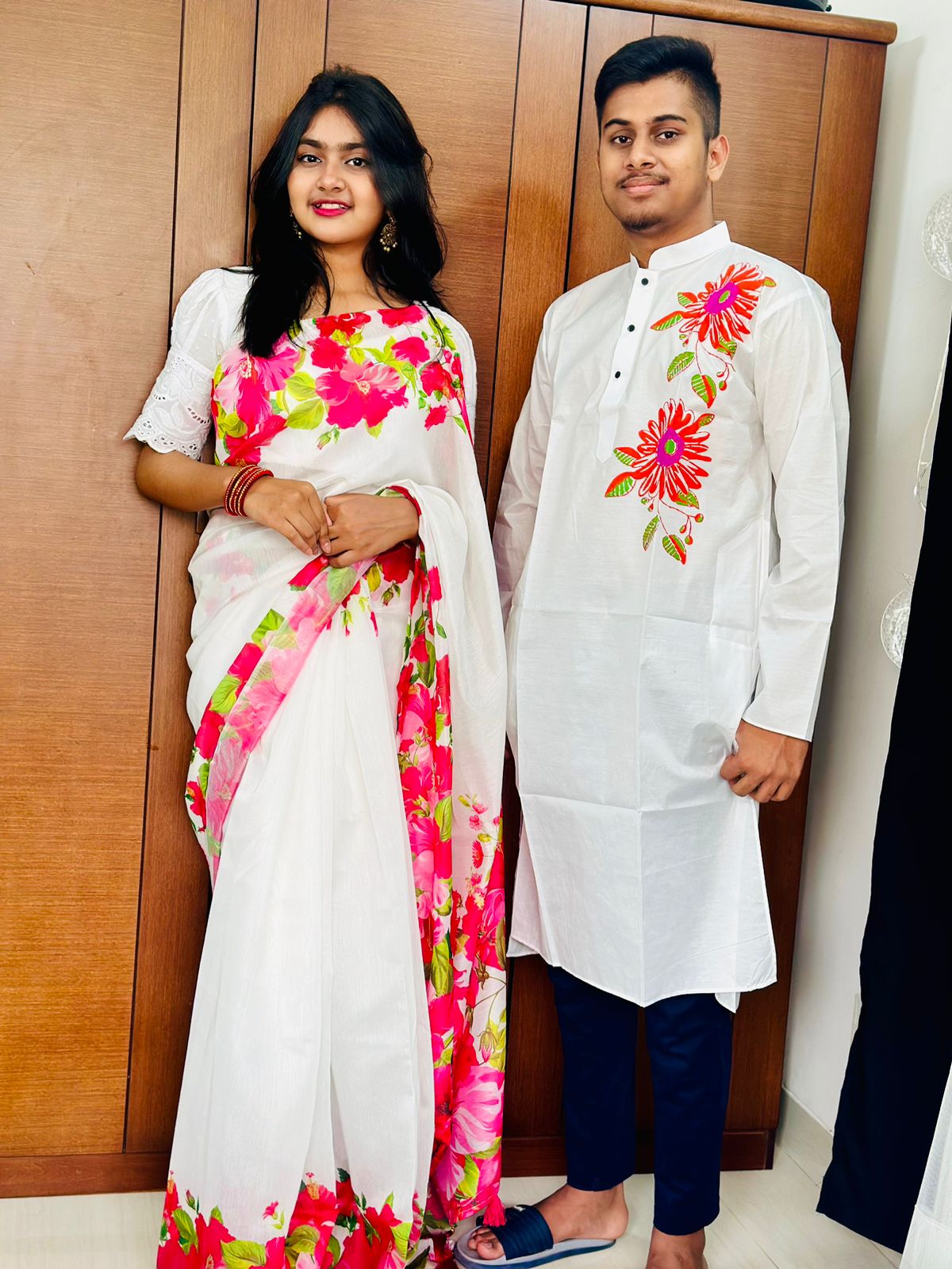 Sharee Panjabi Couple with Blouse Piece ছবি 5