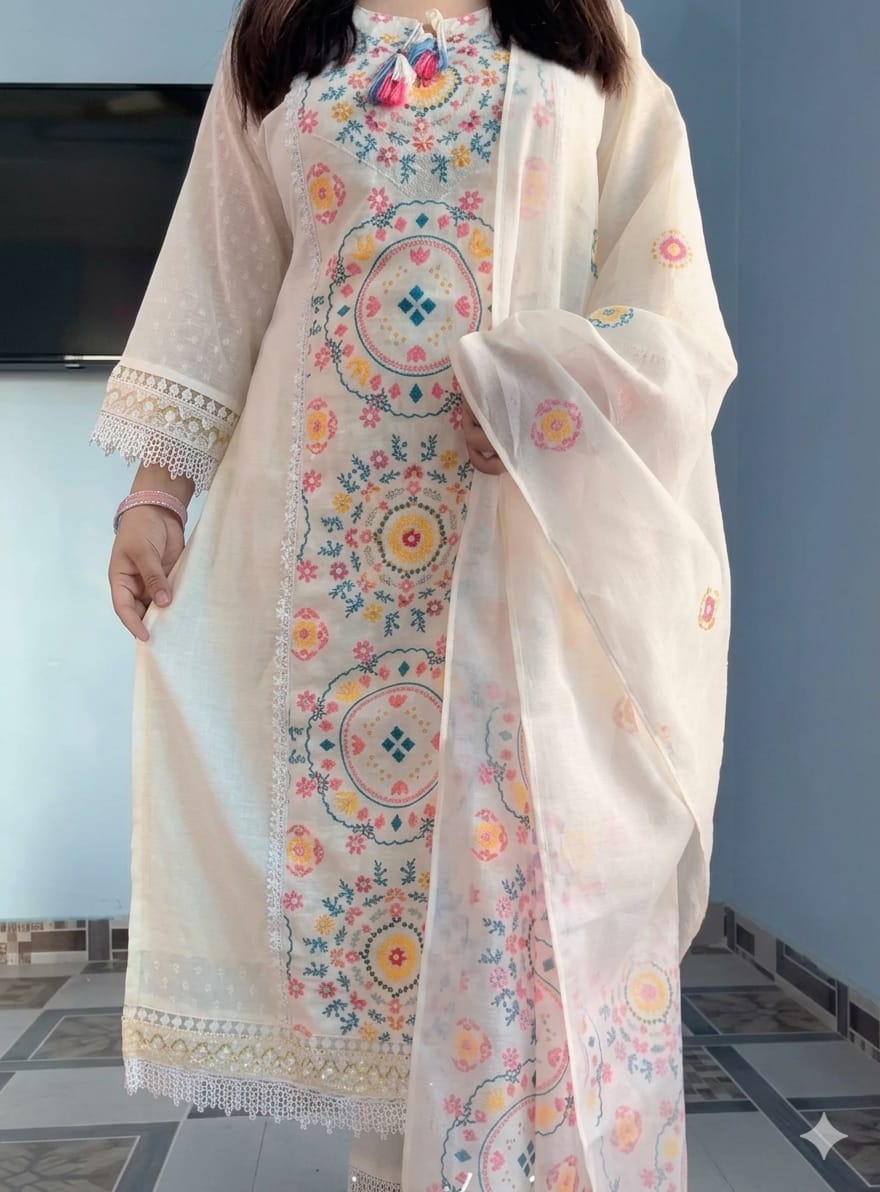 Eid Special Embroidery Three Piece