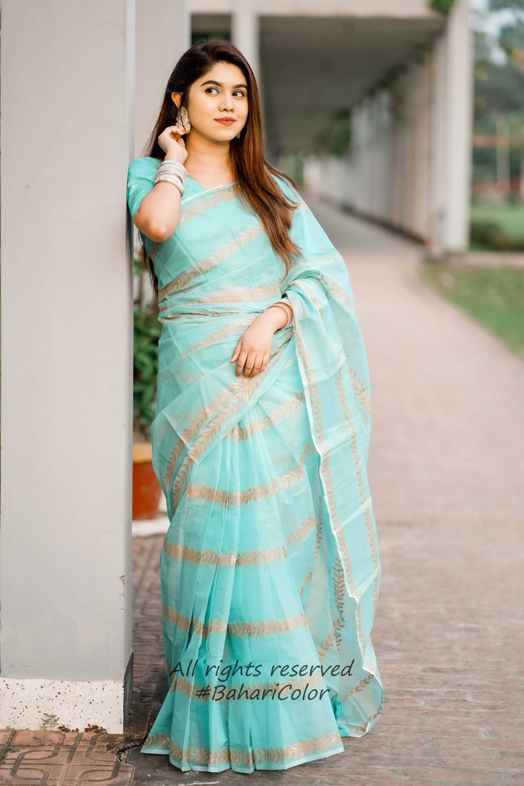 Block Print Sharee with Blouse Piece ছবি 14