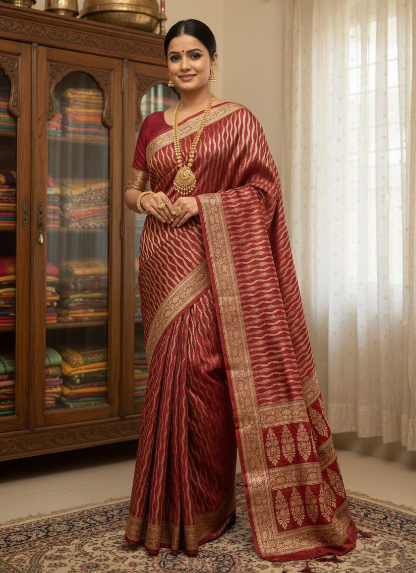 Japani Silk Sharee with Blouse Piece ছবি 11