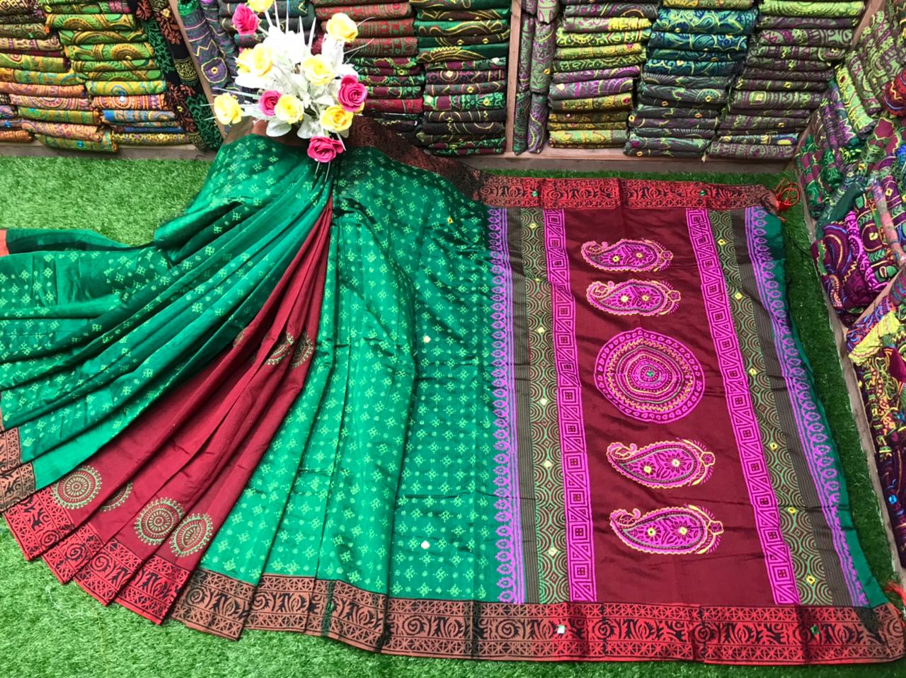 এমব্রয়ডাড়ী ধুপিয়ানসিল্ক শাড়ী ছবি 7