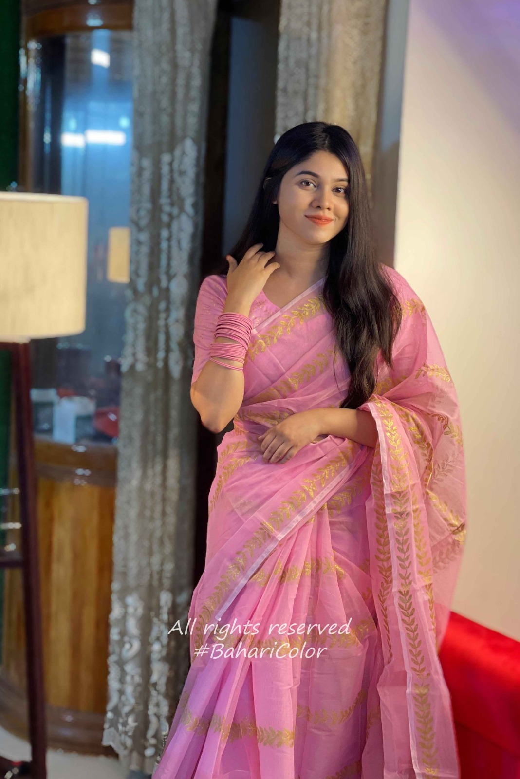Block Print Sharee with Blouse Piece ছবি 3