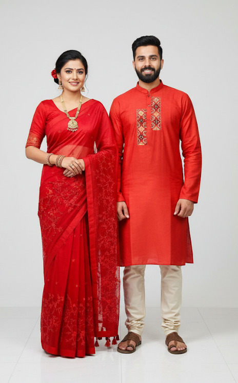 Premium Sharee Panjabi Couple Dress ছবি 14