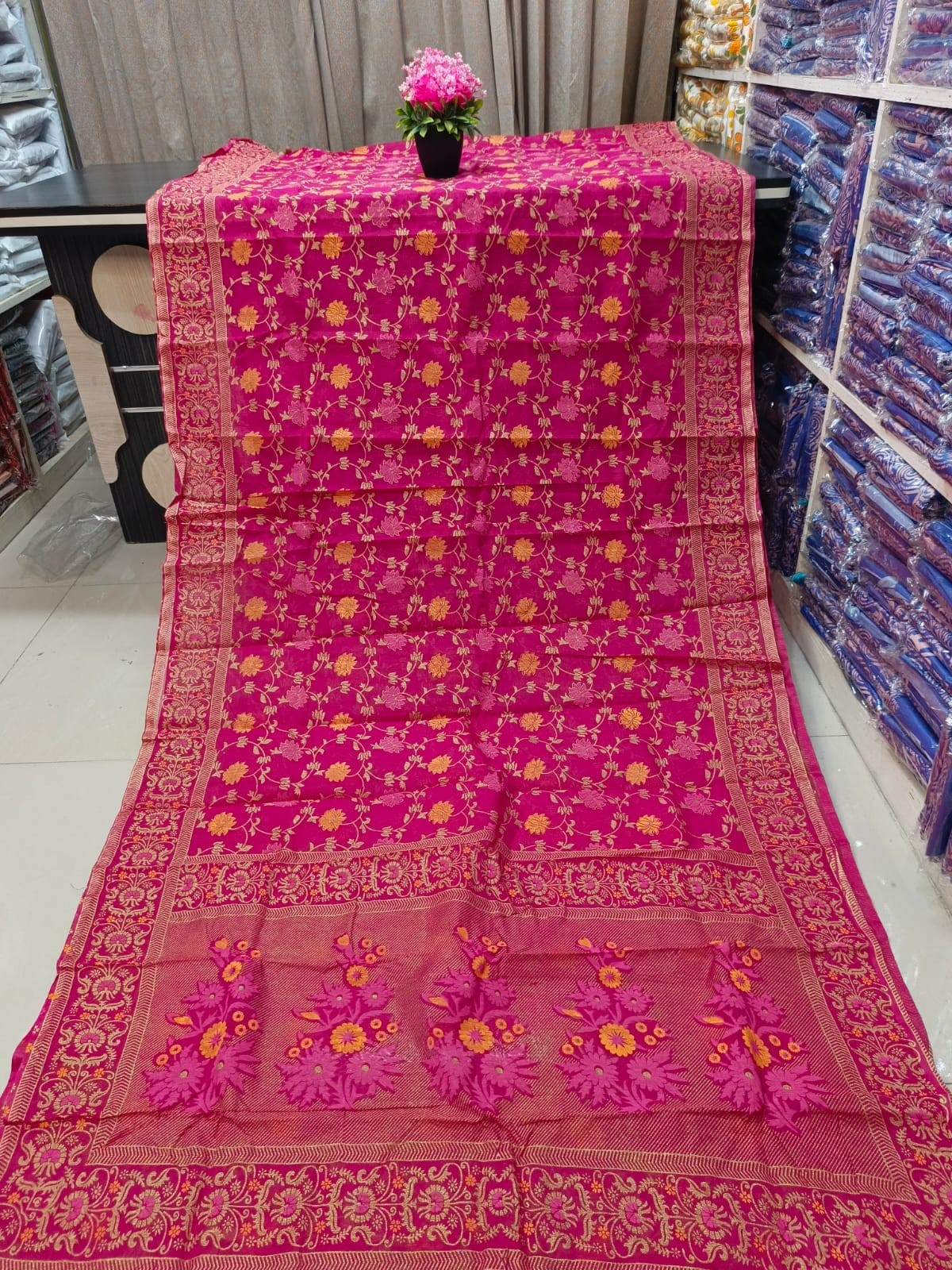 Half Silk Skin Print Sharee