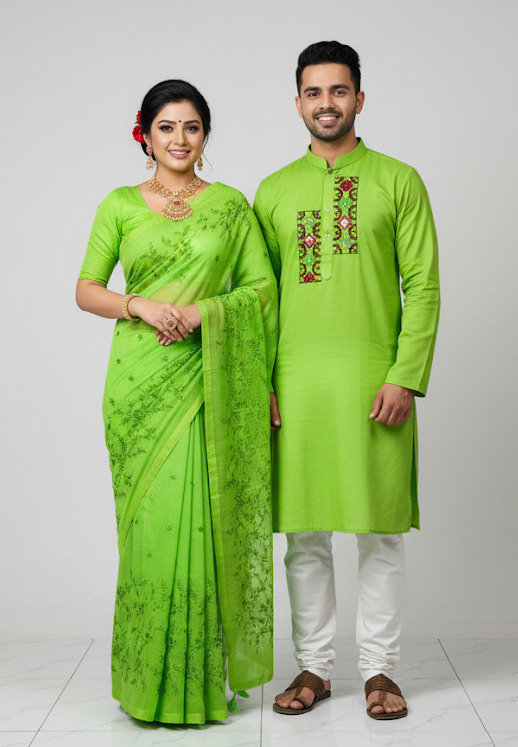 Premium Sharee Panjabi Couple Dress ছবি 6