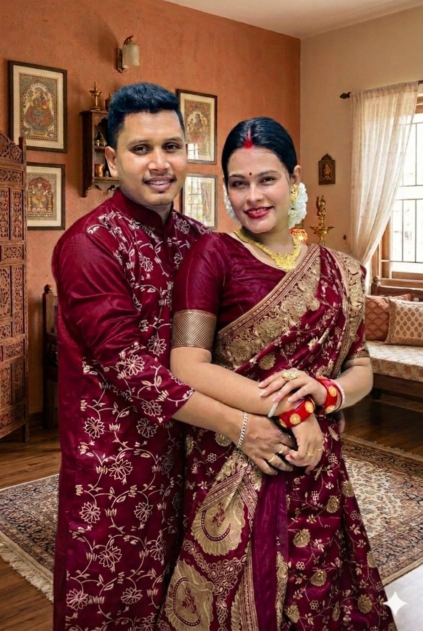 Sharee Panjabi Couple Dress with Blouse Piece ছবি 9