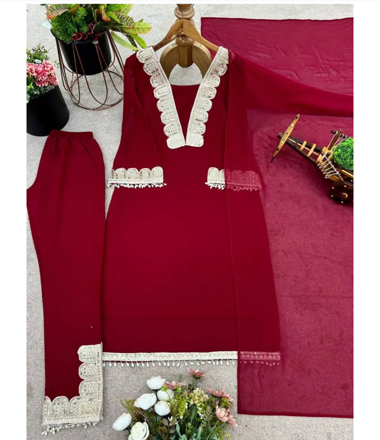 Georgette Sequence Three Piece