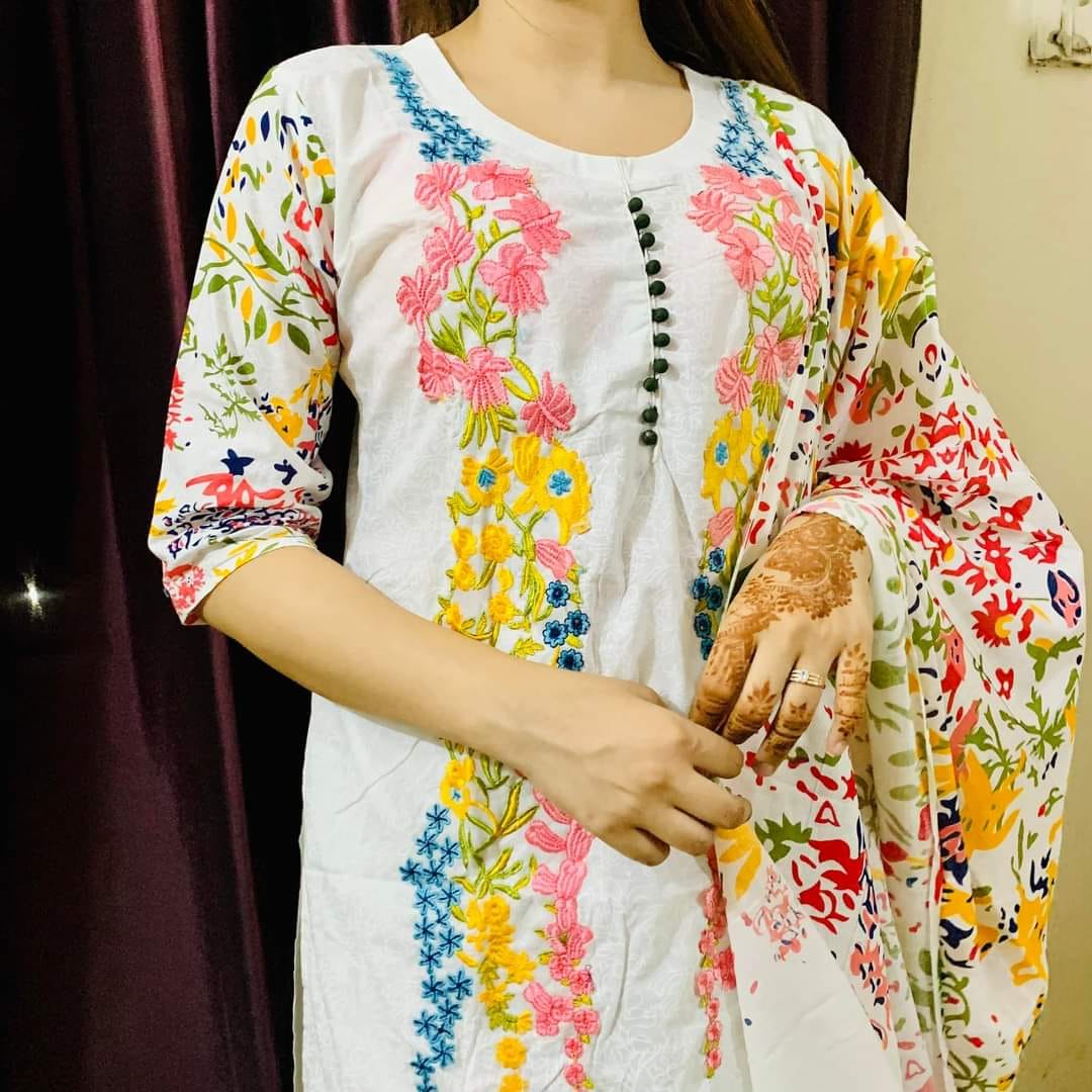 কটন থ্রি পিস