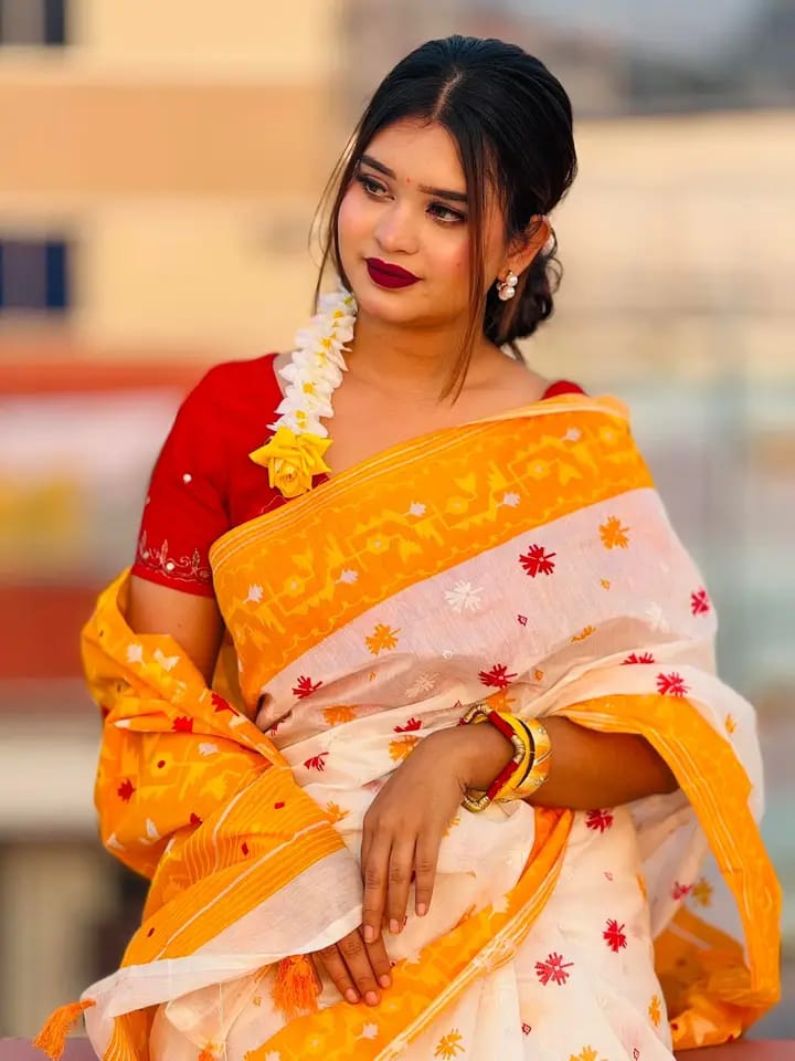 Half silk screen print sharee ছবি 3