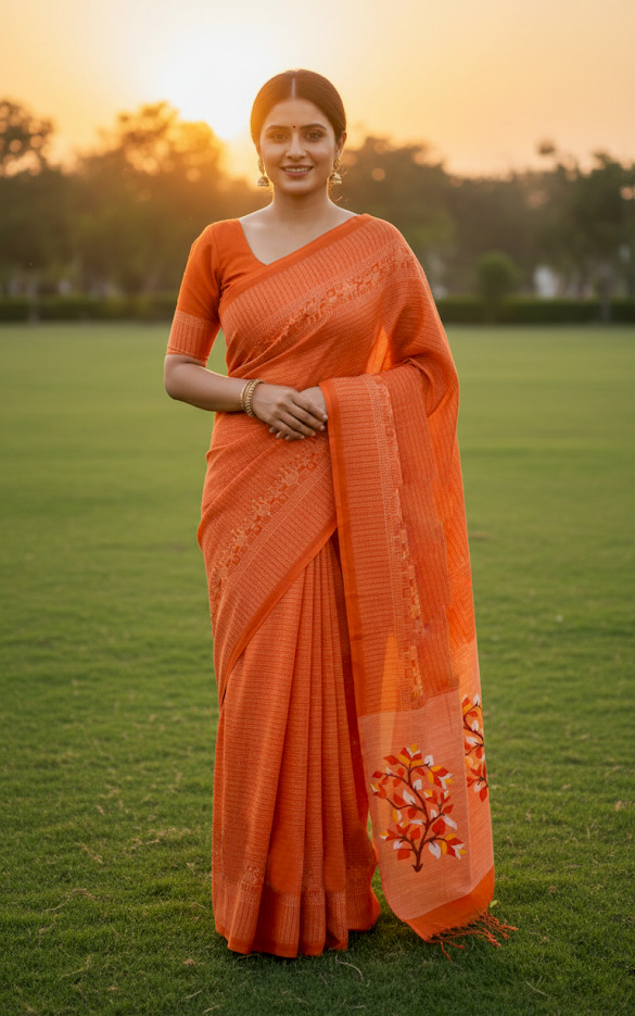 Cotton Sharee with Blouse Piece ছবি 5