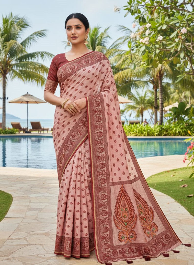 Premium Silk Boutique Skin Print Shari ছবি 12