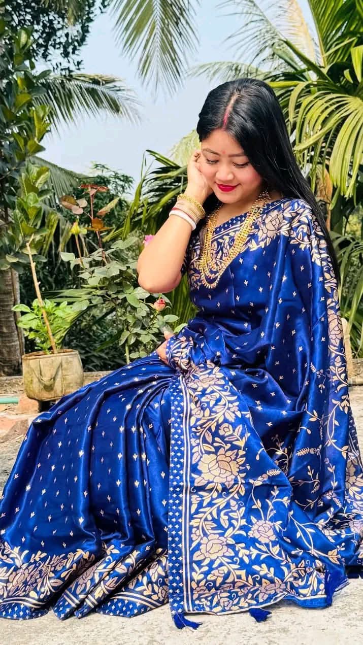 Japani Silk Skin Print Sharee with Blouse Piece ছবি 8