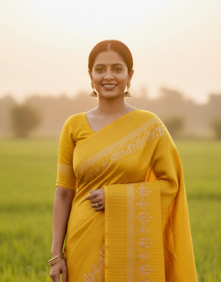 Cotton Sharee with Blouse Piece ছবি 3