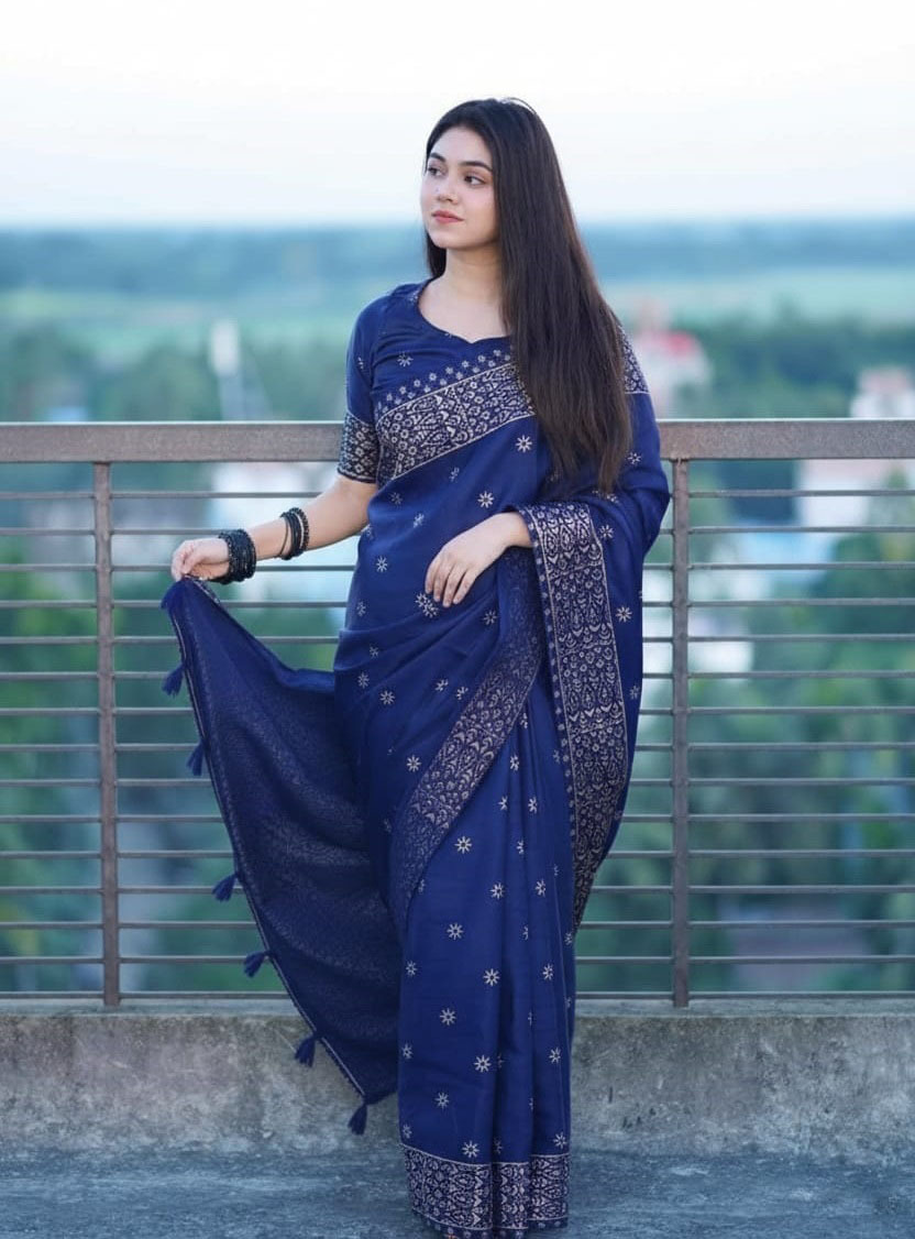 Japani Silk Sharee with Blouse Piece ছবি 10