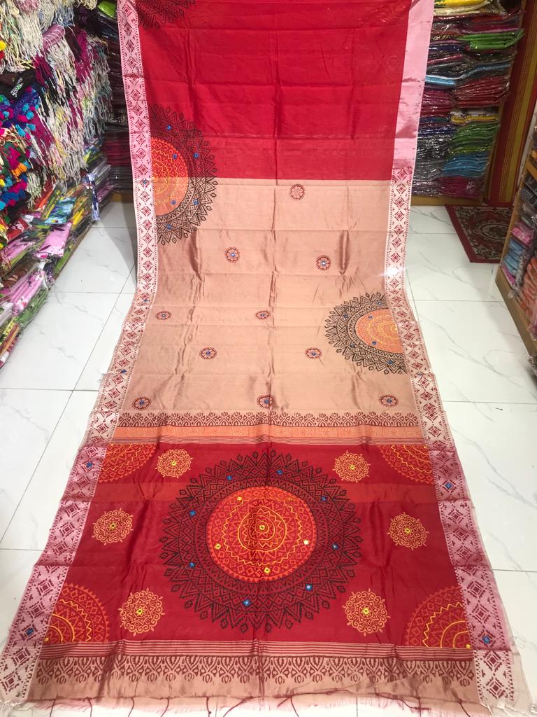 এমব্রয়ডাড়ী ধুপিয়ানসিল্ক শাড়ী ছবি 3