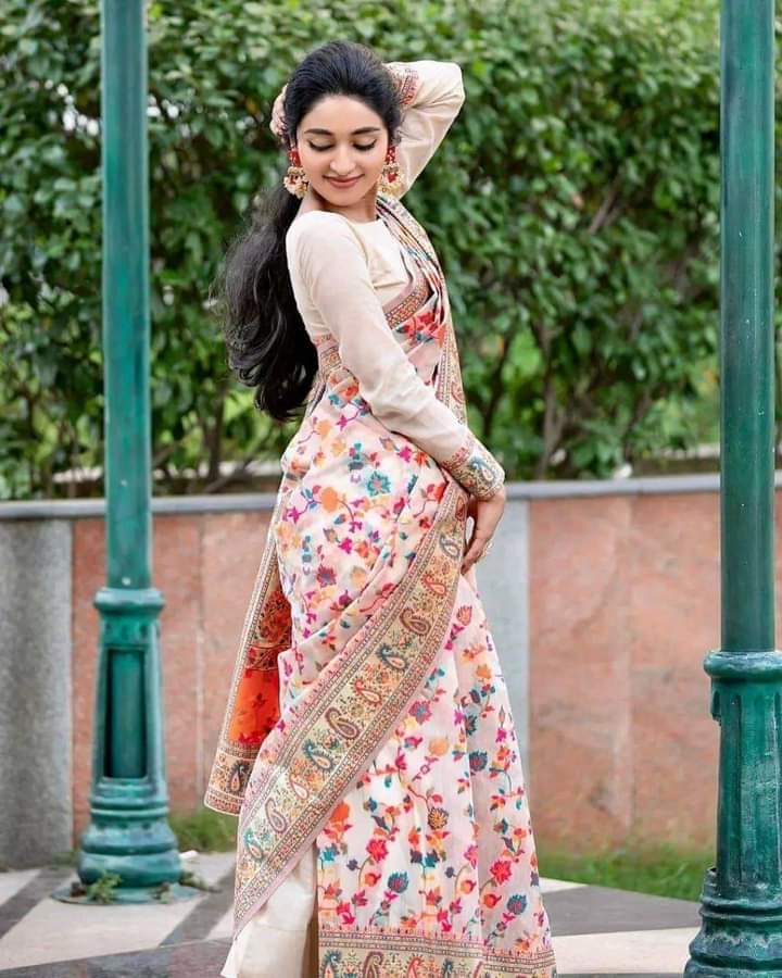 হাফ সিল্ক স্ক্রিন প্রিন্ট শাড়ি ছবি 14