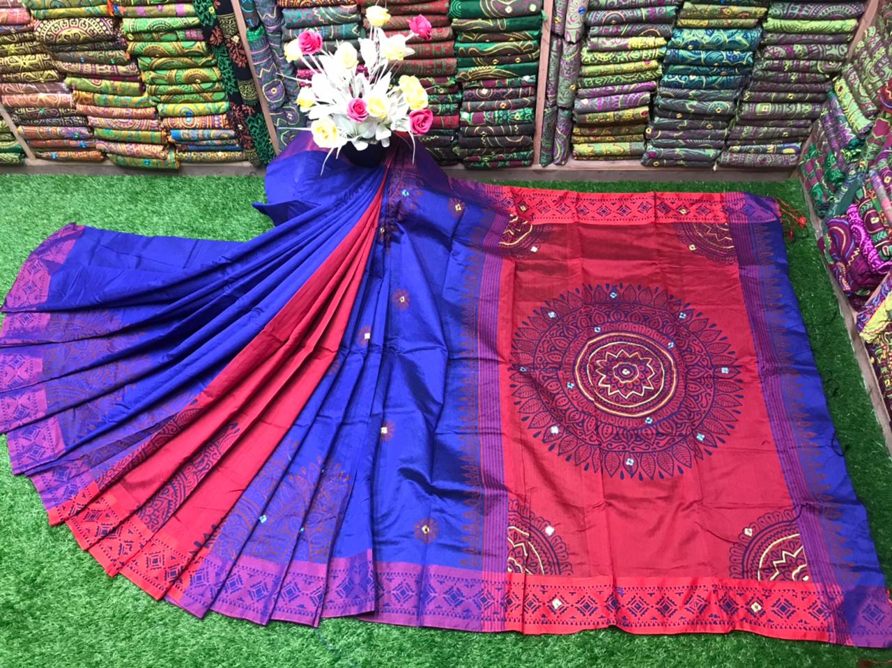 এমব্রয়ডাড়ী ধুপিয়ানসিল্ক শাড়ী ছবি 3