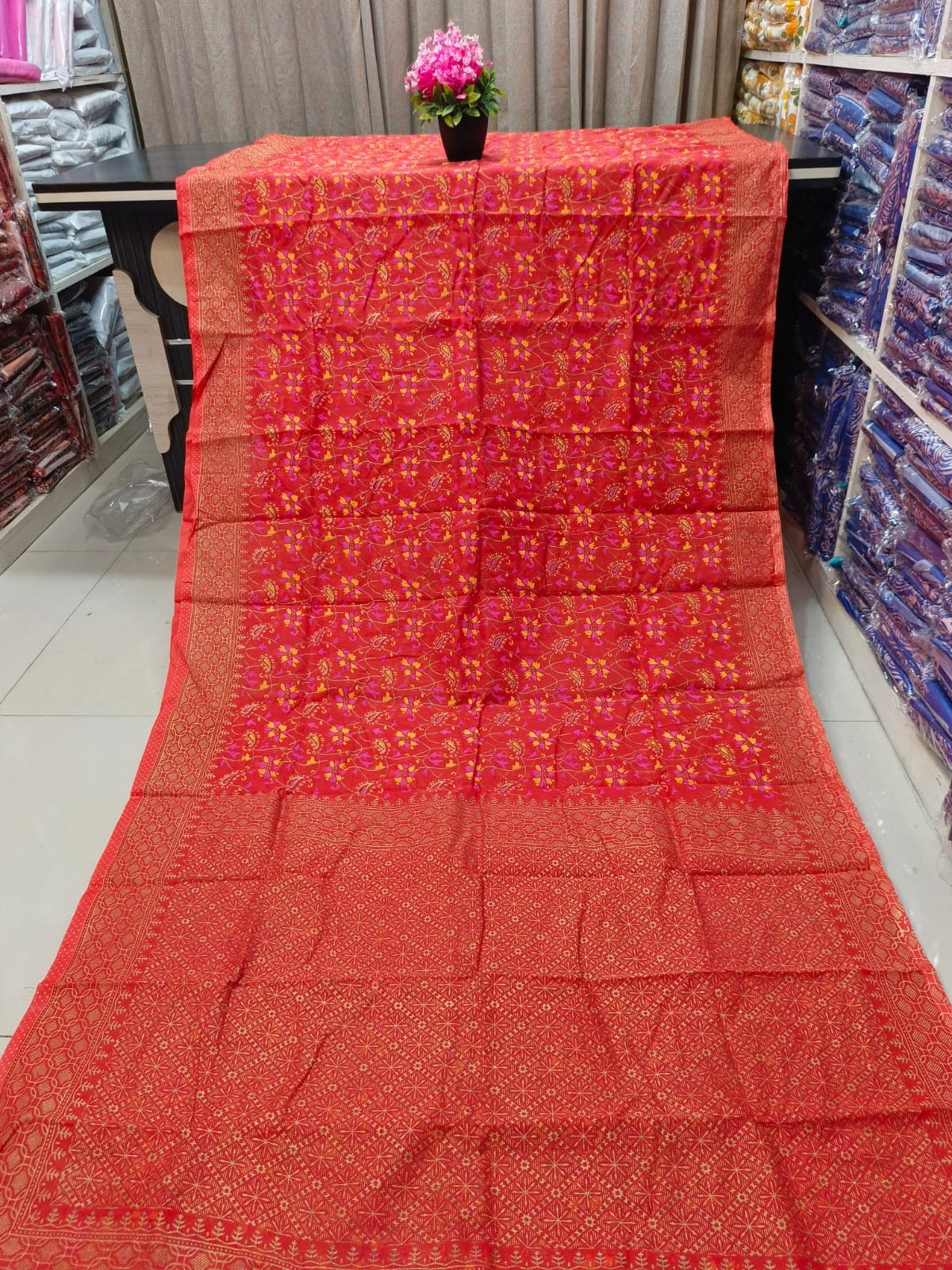 Half Silk Skin Print Sharee