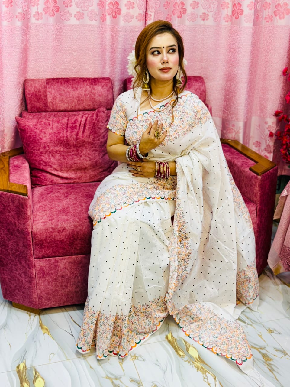 Dhupian Silk Sharee with Blaus Piece ছবি 2