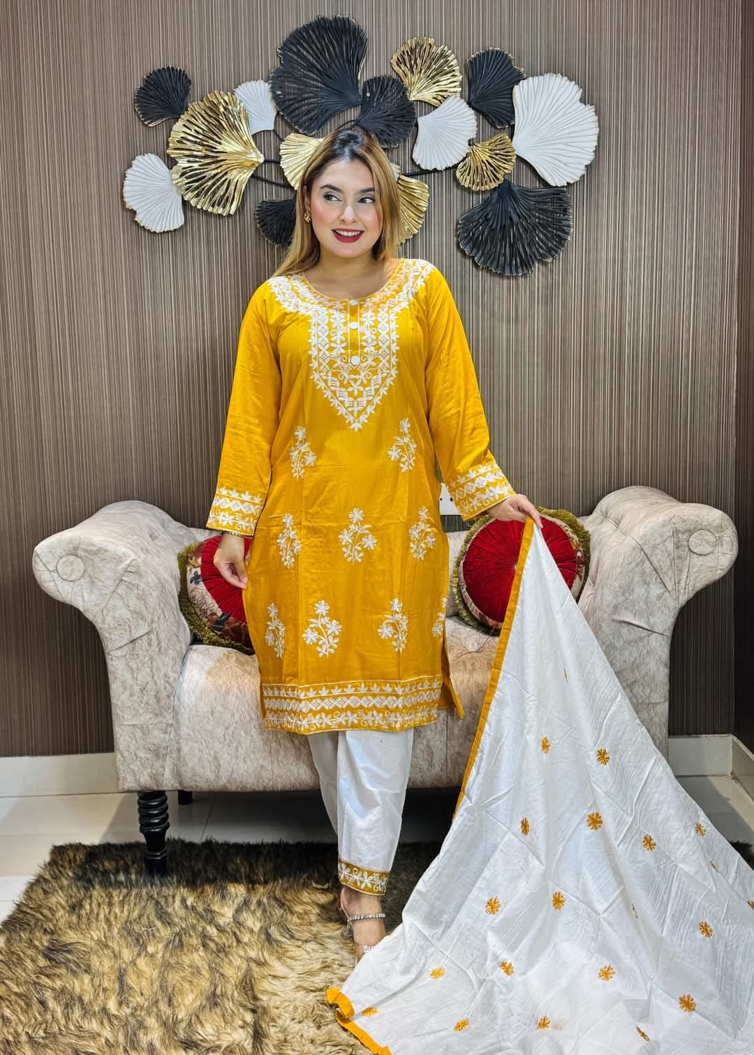 Embroidery Cotton Three Piece ছবি 10