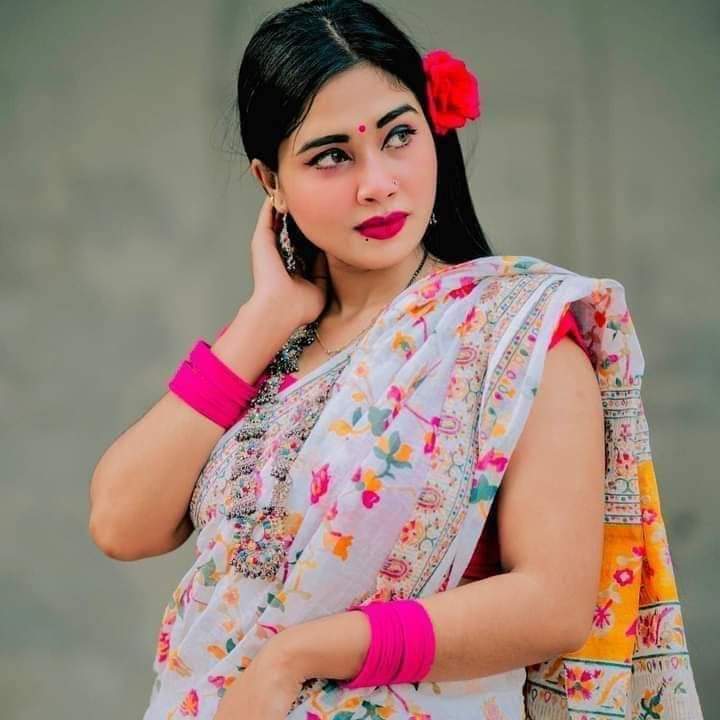 হাফ সিল্ক স্ক্রিন প্রিন্ট শাড়ি ছবি 2