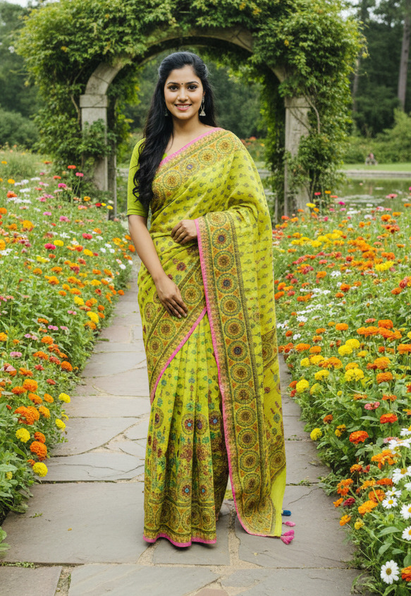 Premium Silk Boutique Skin Print Shari ছবি 14