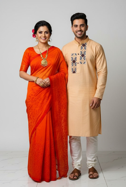 Premium Sharee Panjabi Couple Dress ছবি 16