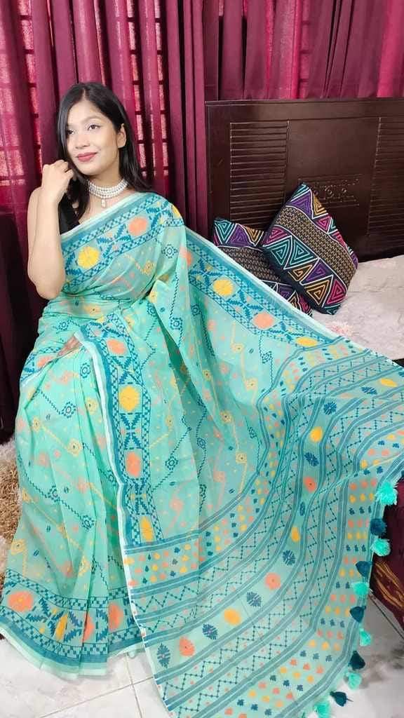 হাফ সিল্ক স্ক্রিন প্রিন্ট শাড়ি ছবি 11
