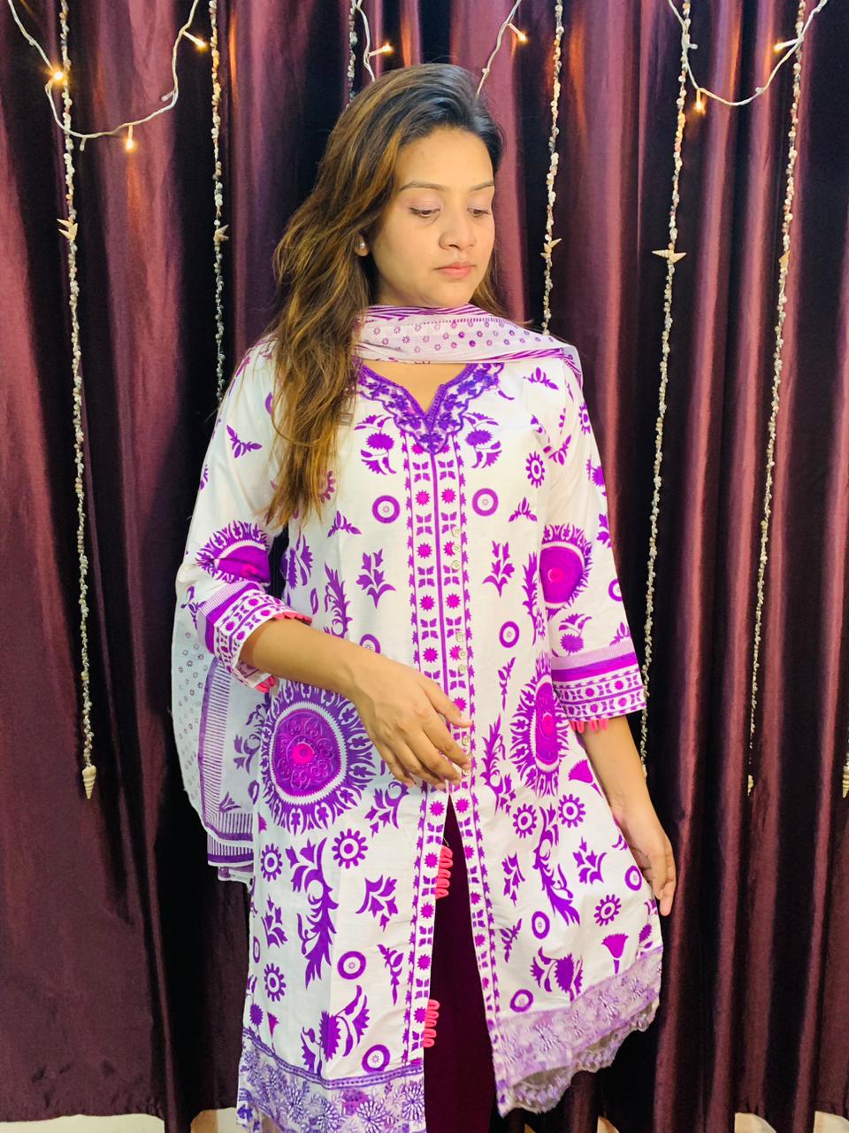 Coton dress whith skin print ছবি 5