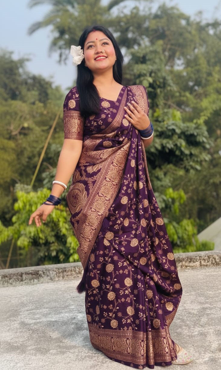 Japani Silk Sharee with Blouse Piece ছবি 10