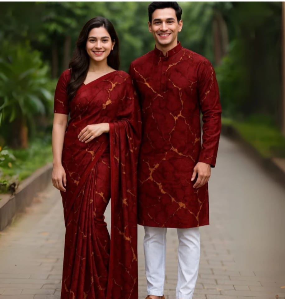 Eid Special Couple Sharee Panjabi Combo ছবি 3