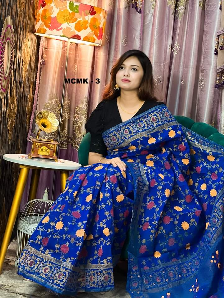 Half Silk Handprited Sarees ছবি 9