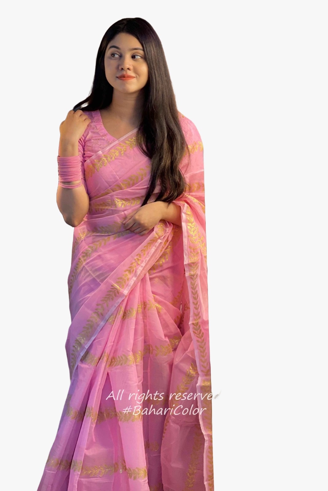 Block Print Sharee with Blouse Piece ছবি 5